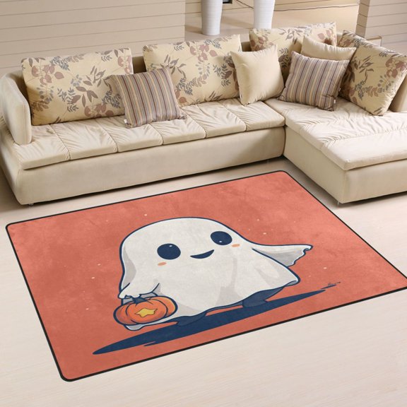Cartoon Ghost Soft Polyester Area Rug 31''x20'', Non Slip, Memory Foam, Water Absorbent