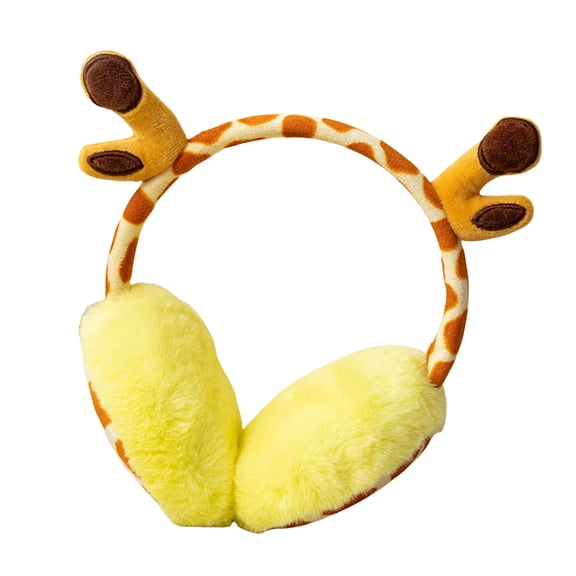 Cartoon Giraffe Earmuffs Headwear Warm and Trendy Plush Ear Warmer Cold Weather Cycling Running Sports