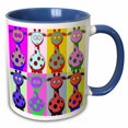 thumbnail image 1 of 3drose, Cartoon Giraffe Pop Art, 11oz Two-tone Blue Mug, 1 of 6