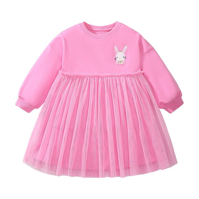 Cartoon Girl's Long Sleevedress Autumn Cotton Christmas Children's