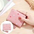 thumbnail image 1 of Cartoon Girls Cosmetic Pouch Wallet with Card Holder Mini PU Leather Billfold Organizer for Kids and Teens, 1 of 4