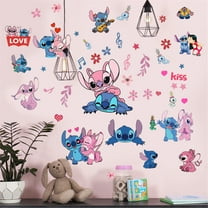 Cartoon Girls Wall Stickers Stitch Wall Decal Self-Adhesive Wall Paper For Girls Room Bedroom Living Room Decoration