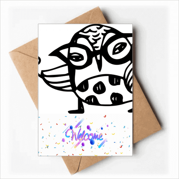 Cartoon Glasses Bird Protect Animal Pet Lover Welcome Back Greeting Cards Envelopes Blank