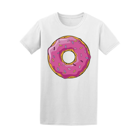 Cartoon Glazed Sweet Donut T-Shirt Men -Image by Shutterstock, Male 4X-Large