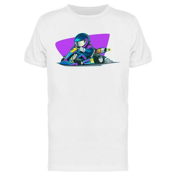 Cartoon Go Kart Racer Design T-Shirt Men -Image by Shutterstock, Male Large