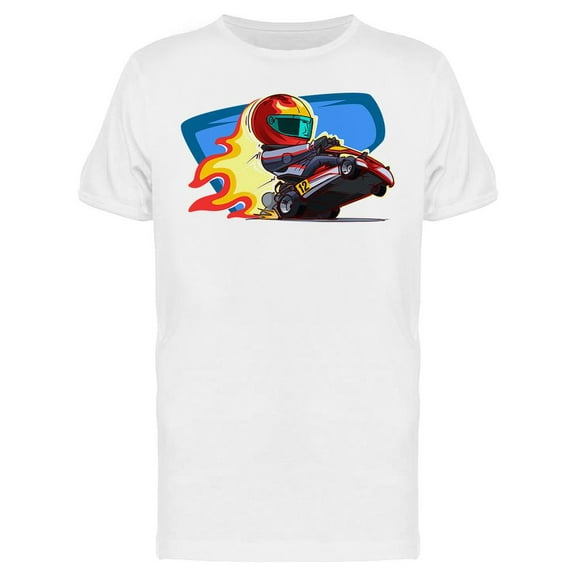 Cartoon Go Kart Racer Graphic T-Shirt Men -Image by Shutterstock, Male Small