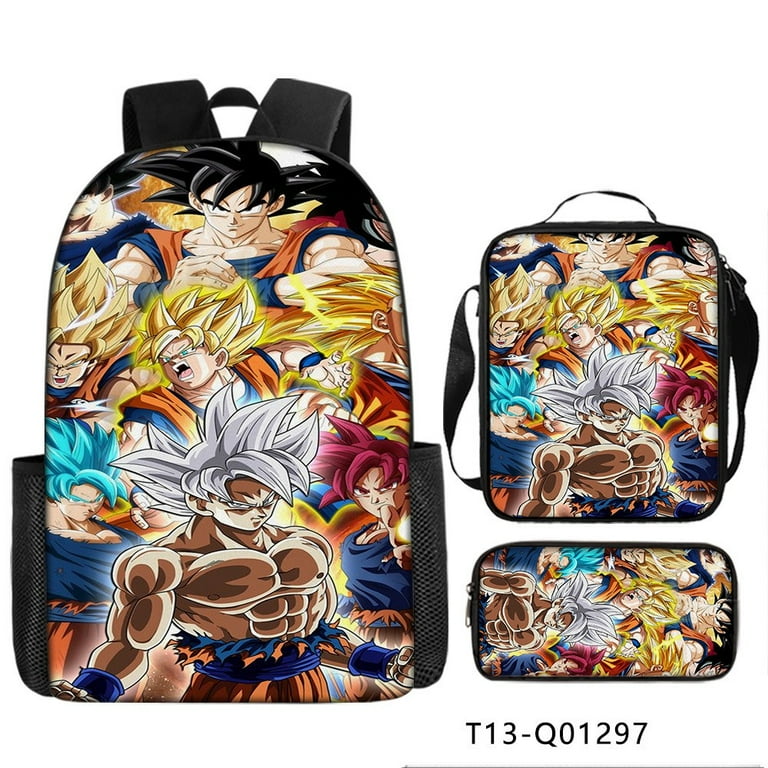 Cartoon Goku Seven Dragon Ball Backpack Unisex Anime Backpack Set