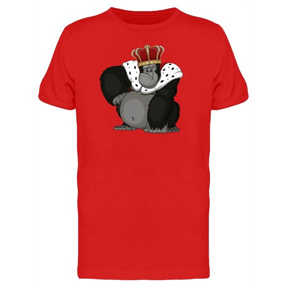 Cartoon Gorilla With A Crown T-Shirt Men -Image by Shutterstock, Male x-Large