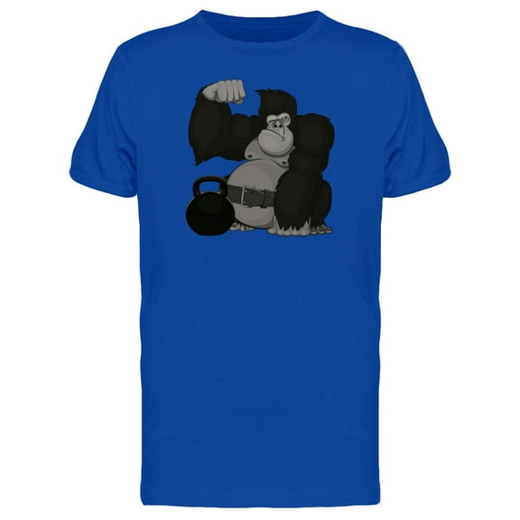 Cartoon Gorilla With Kettlebell T-Shirt Men -Image by Shutterstock, Male Large