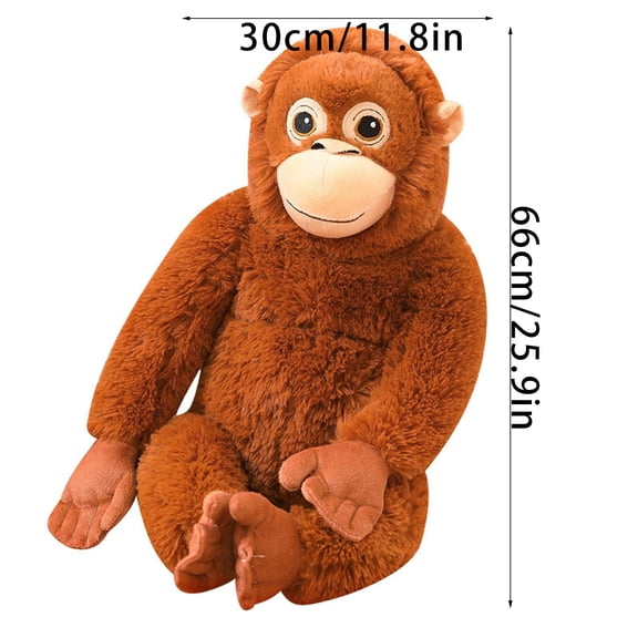 Cartoon Gorillas Plush Dolls Stuffed Monkey with Long Arm Plush Toy for Adults Home Bedroom Decoration (25.9")