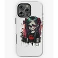 thumbnail image 1 of Cartoon Goth Girl with Glasses Art N6072 Phone Case for iPhone 17 16 15 14 13 12 11 Pro Max, 1 of 2