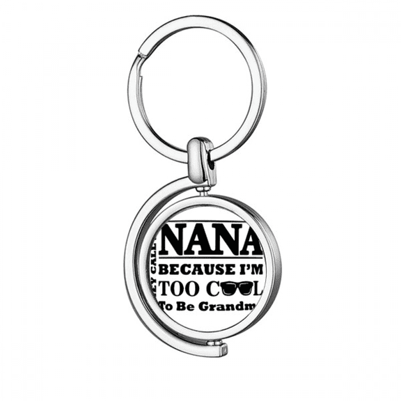 Cartoon Grandma Letters Present Best Wishes Rotating Keychain Metal Keyring Holder