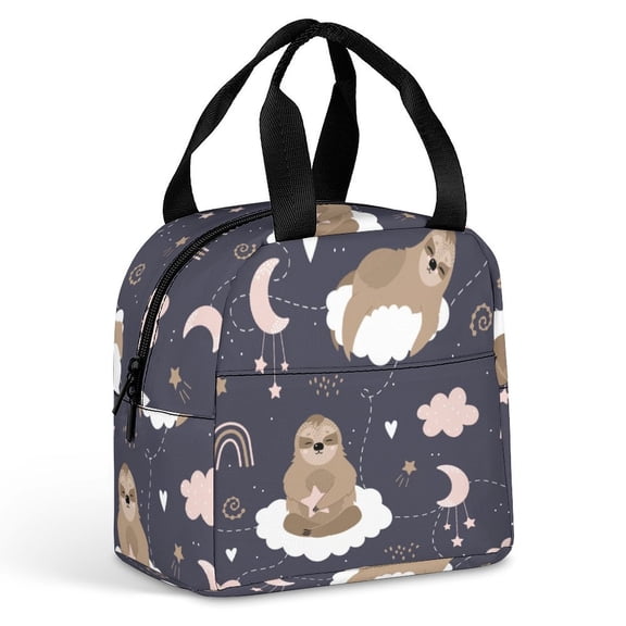 Cartoon Graphics Star Clip Art Brown Bear Large Capacity Lunch Bag Insulated Lunch Box for Men Women Travel Office Picnic Portable Lunch Tote Bag