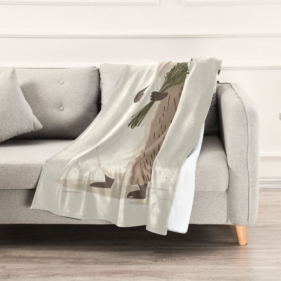 Cartoon Gray Hedgehog Throw Blanket 60" x 90" Soft and Warm Blankets for Couch Sofa and Bed