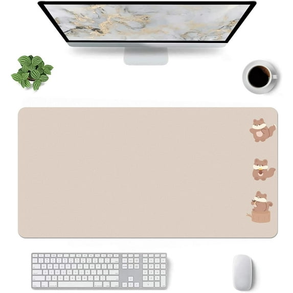 Cartoon Greedy Squirrel Pattern Mouse Pad,Desk Mat,Game Mat,Makeup Table Mat,Varied Use Mat for Office/Home/Study Girls Women(31.5''''X15.7'''',Brown&Greedy Squirrel)