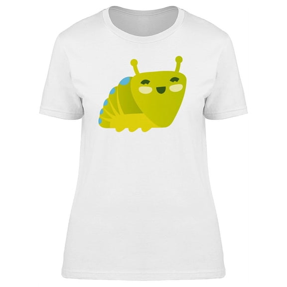 Cartoon Green Caterpillar T-Shirt Women -Image by Shutterstock, Female Medium