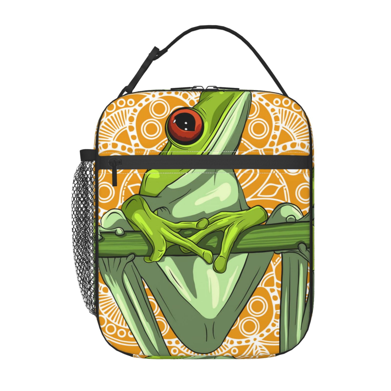 Cartoon Green Frog Lunch Box Bag Insulated Lunchbox Reusable Tote Thermal Cooler Portable for Women Men
