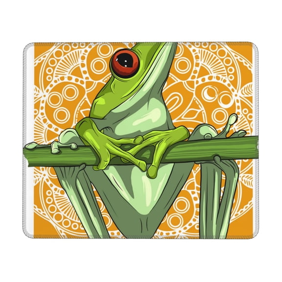 Cartoon Green Frog Mouse Pad Non-Slip Rubber Gaming Mousepad Rectangle for Computers Laptop 7 x 8.6 in