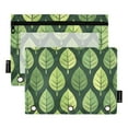 thumbnail image 1 of Cartoon Green Leaves Row 2 Pack Pencil Pouch for 3 Ring Binder Smooth Zipper Folders with Pockets Clear Window Pencil Case, 1 of 6