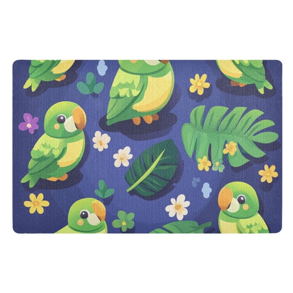 Cartoon Green Parrot Floor Door Mat Outdoor Indoor for Home Entrance Welcome Mats 32"x20"