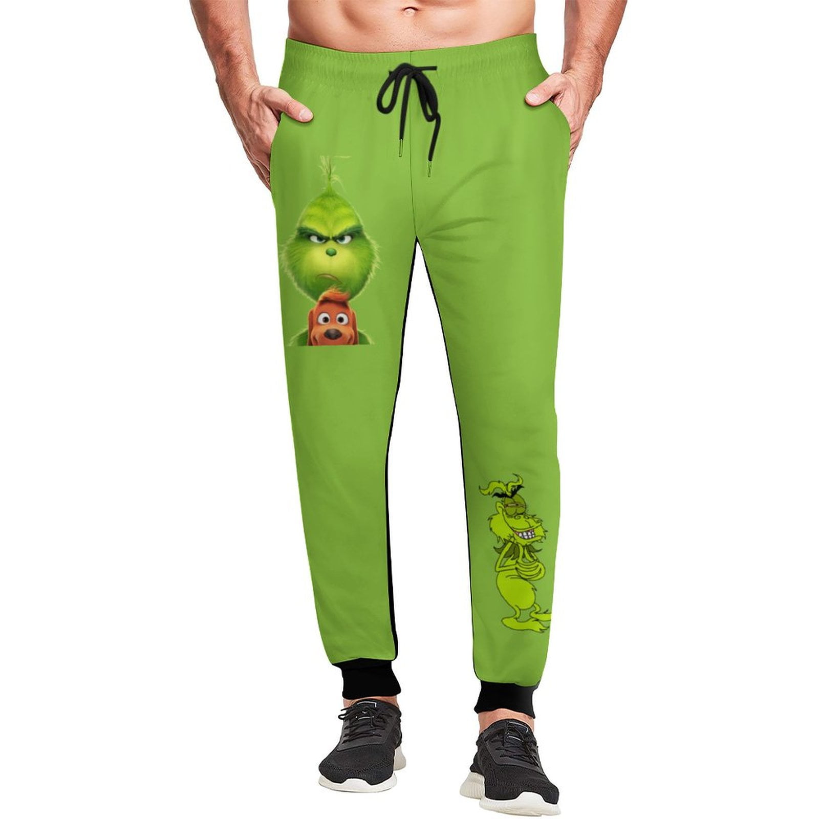 Cartoon Grinch Animated Grinch Mens Sweatpants 3D Print Novelty Casual