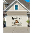 thumbnail image 1 of Cartoon Groundhog Garage Door Banner Covers, Wake Up Spring Is Coming Linen Texture Large Hanging Indoor/Outdoor Backdrop Background for Christmas Winter Party Decor, 6.9x8 FT, 1 of 9