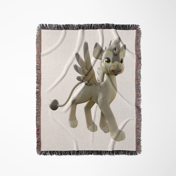 Cartoon Gryphon Mythological Creature, Woven Blanket