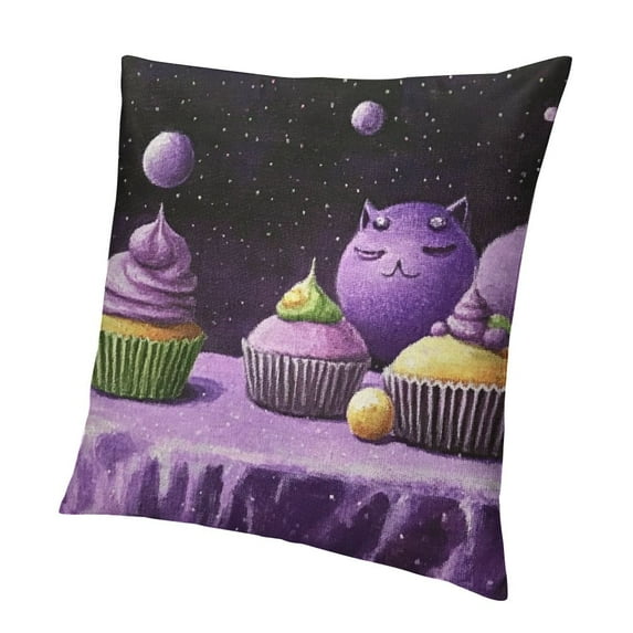 Cartoon Halloween Cake Throw Pillow Covers Decorative Square Pillow Case Cushion Covers Standard Size for Sofa Couch Outdoor Bed Pillow