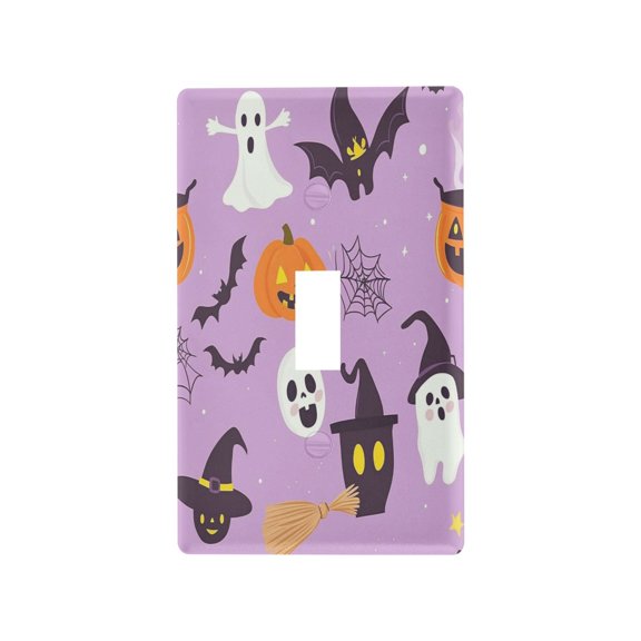 Cartoon Halloween Icon Light Switch Cover Switch Plate Outlet Cover Plug Cover for Electrical Outlet