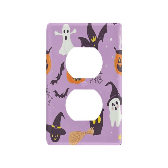 Cartoon Halloween Icon Light Switch Cover Switch Plate Outlet Cover Plug Cover for Electrical Outlet