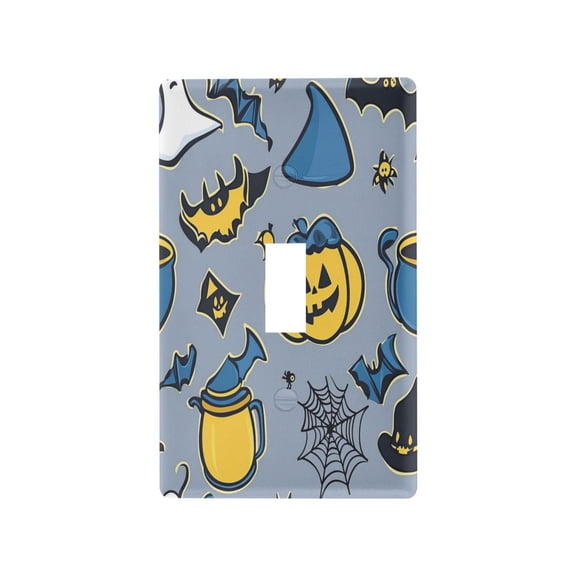 Cartoon Halloween Icons Light Switch Cover Switch Plate Outlet Cover Plug Cover for Electrical Outlet