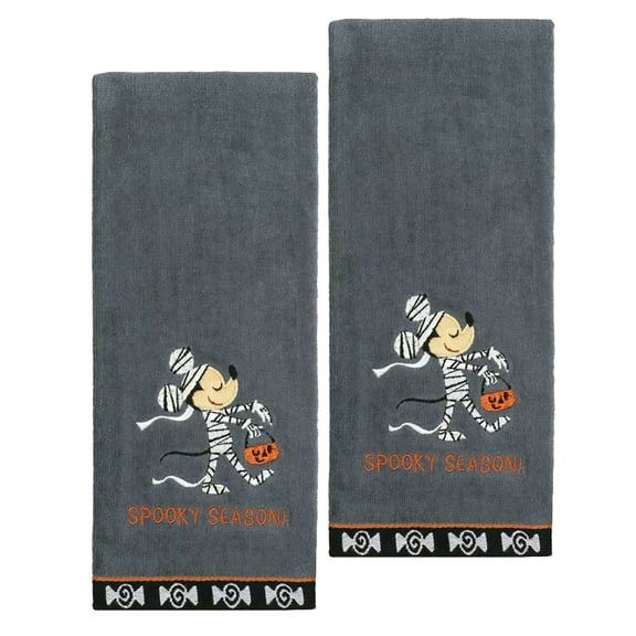 Cartoon Halloween Mickey Mummy Grey Bath Hand Towels 2-Piece Celebrate Together