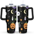 thumbnail image 1 of Cartoon Halloween Pumpkin 40 oz Tumbler with Handle Rust Resistant Coffee Travel Mug Modern Cafe Tumblers for Spring Summer Birthday Christmas, 1 of 7