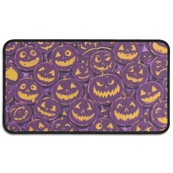 Cartoon Halloween Pumpkin Door Mat Decorations Pumpkin Skull Bat Spider Doormat Plain the Indoor Door Mat/Outdoor Crystal Velvet 30x17 Inches