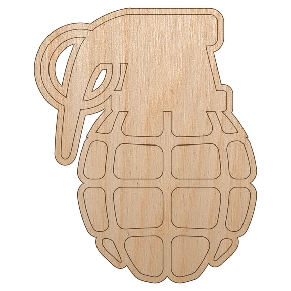 Cartoon Hand Grenade Wood Shape Unfinished Piece Cutout Craft DIY Projects - 4.70 Inch Size - 1/8 Inch Thick