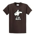 thumbnail image 1 of Cartoon Hand, I'm Hers Men's Short Sleeve T-shirt, Funny Hand Pointing I'm Hers-Brown-XL, 1 of 4