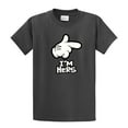 thumbnail image 1 of Cartoon Hand, I'm Hers Men's Short Sleeve T-shirt, Funny Hand Pointing I'm Hers-Charcoal-XL, 1 of 4