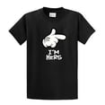thumbnail image 1 of Cartoon Hand, I'm Hers Men's Short Sleeve T-shirt, Funny Hand Pointing I'm Hers-White-Small, 1 of 4