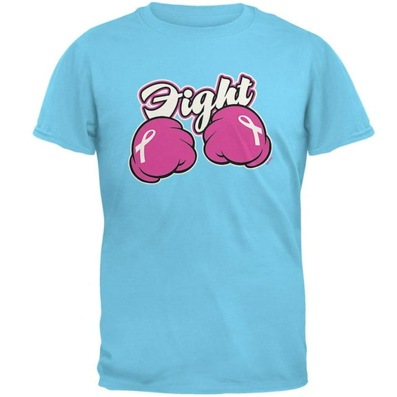 Cartoon Hands Fight Pink Fist Cancer Ribbon Mens T Shirt Sky LG