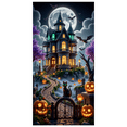 thumbnail image 1 of Cartoon Haunted House Halloween Banner Spooky Pumpkin Design Black Cat Scary Night for Halloween Party Decorations Holiday Festive Event, 1 of 9