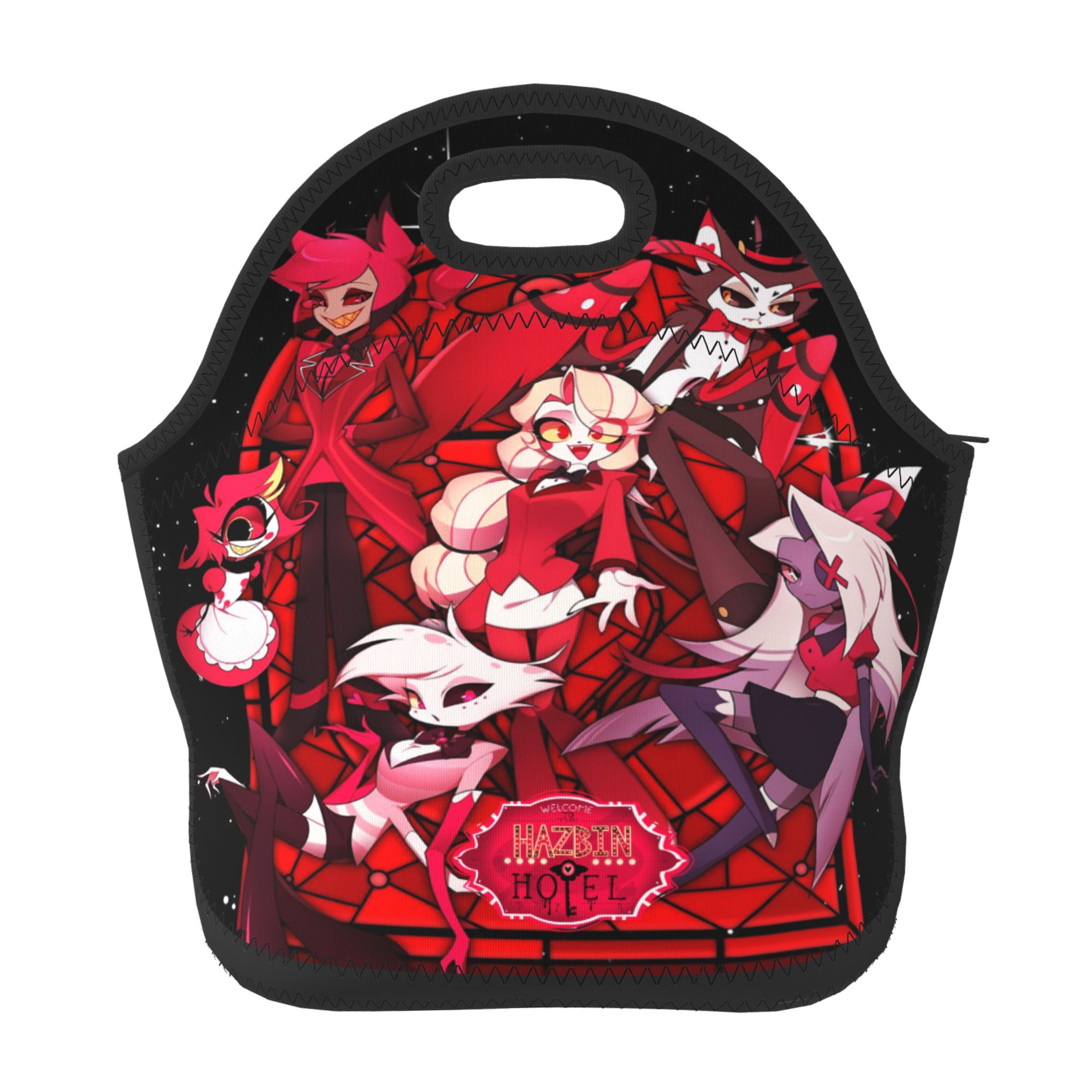 Cartoon Hazbin Hotel Lunch Bag Tote Bag Insulated Lunch Box Picnic