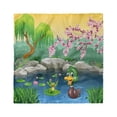 thumbnail image 1 of Cartoon Head Scarf, Duck and Frog in a Lake, Head Wrap, 3 Sizes, by Ambesonne, 1 of 2
