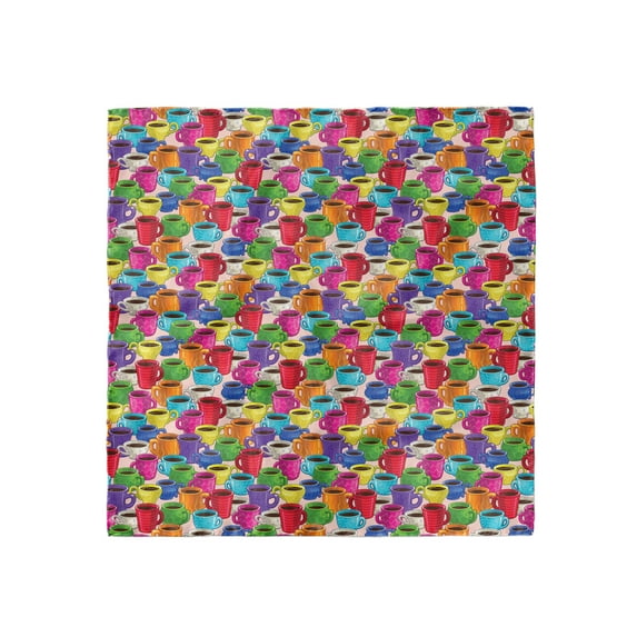 Cartoon Head Scarf, Vintage Coffee House, Head Wrap, 3 Sizes, by Ambesonne