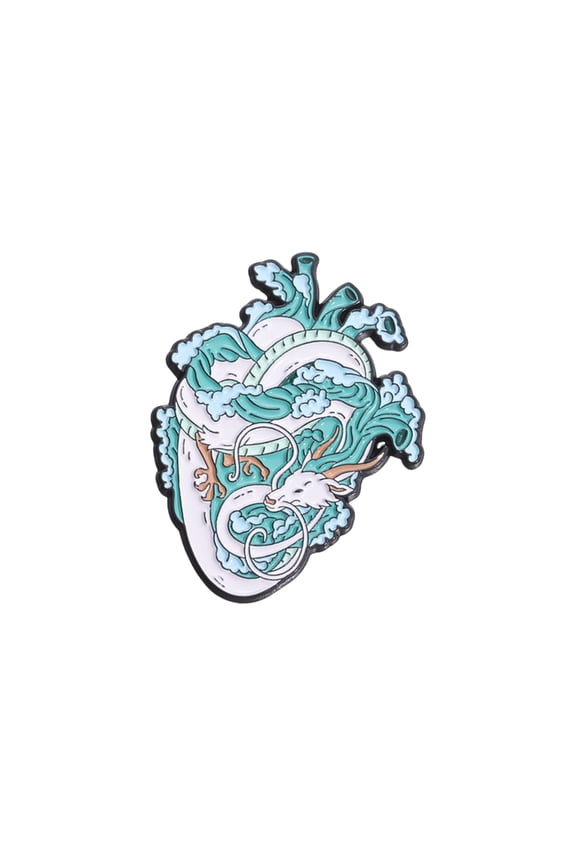 Cartoon Heart Brooch Pin Creative Badge Punk Pins Jewelry Acrylic Texture for Fashion Enthusiasts and Giving