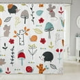 thumbnail image 1 of Cartoon Hedgehog Snail Shower Curtain Cute Mushroom Berry Trees Flowers Bathroom Curtain Kids Boys Girls Teens Room Decor Wild Animals Plants Waterproof Curtain Colorful Nature Bath Curtain, 1 of 6