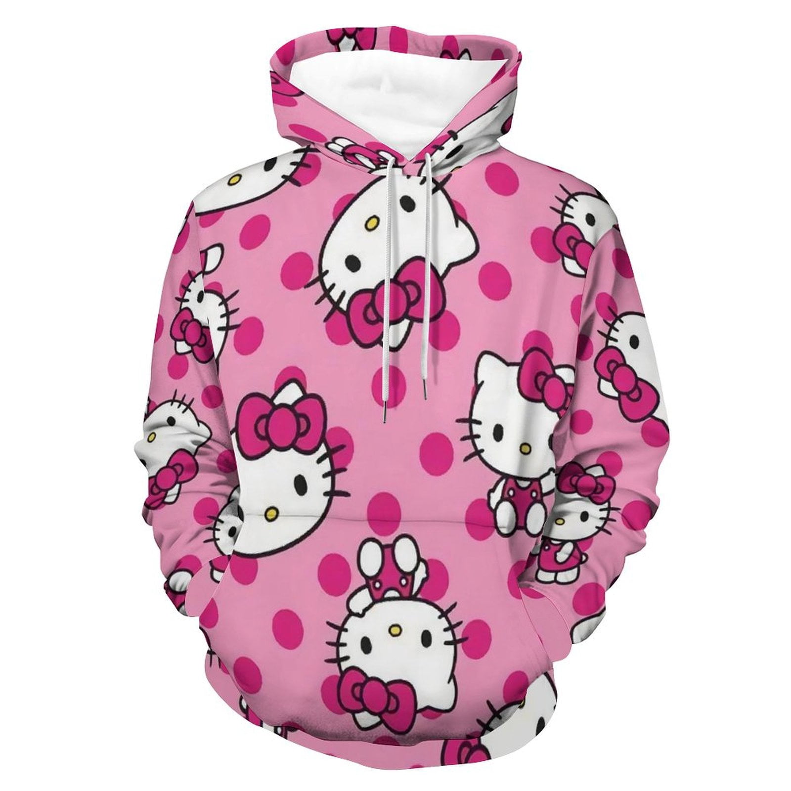 Cartoon Hello Kitty Heart Hoodies for Women Teen Girls Print Tops ...