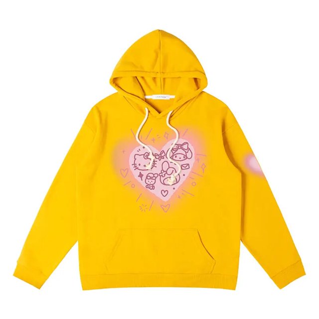 Cartoon Hello Kitty Hoodie Women Fashion Brand Lazy Sanrio Hellokitty Cobranded Clothes Coat