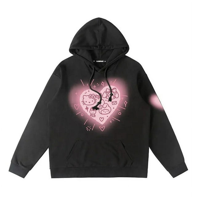 Cartoon Hello Kitty Hoodie Women Fashion Brand Lazy Sanrio Hellokitty