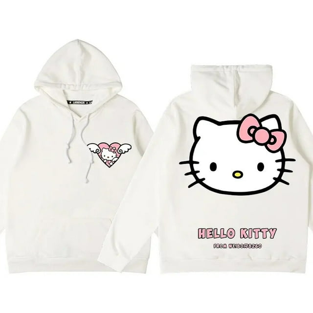 Cartoon Hello Kitty Hoodie Women Fashion Brand Lazy Sanrio Hellokitty Cobranded Clothes Coat