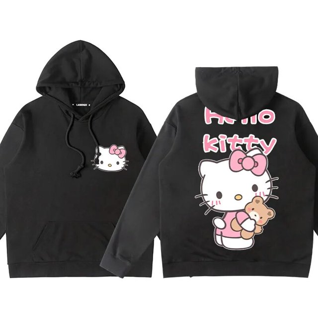 Cartoon Hello Kitty Hoodie Women Fashion Brand Lazy Sanrio Hellokitty Cobranded Clothes Coat